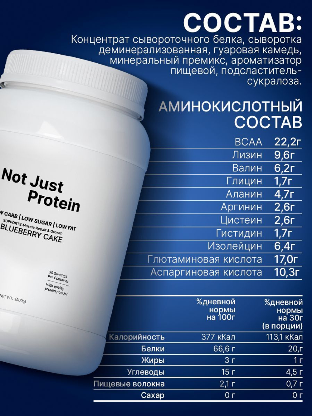 Протеин сывороточный с черничным пирогом Not Just Protein