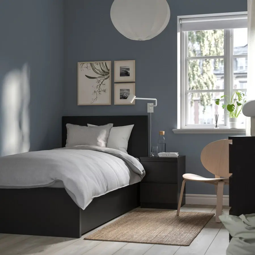 Каркас кровати с 2 ящиками для хранения - IKEA MALM, 200х90 см, черный, МАЛЬМ ИКЕА