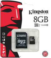 Карта памяти Kingston MicroSD (Class 10) 8gb + адаптер