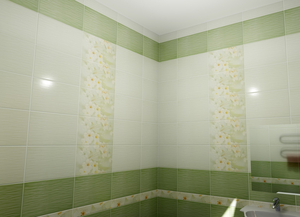 Сакура зел декор 01 250х400 (1-й сорт)