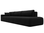 Диван прямой Лига-036 НПБ Модерн Лонг подлокотник слева МИКРОВЕЛЬВЕТ Черный