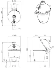 Керамический гриль Big Green Egg S Small (Малый), 33 см, с ножками
