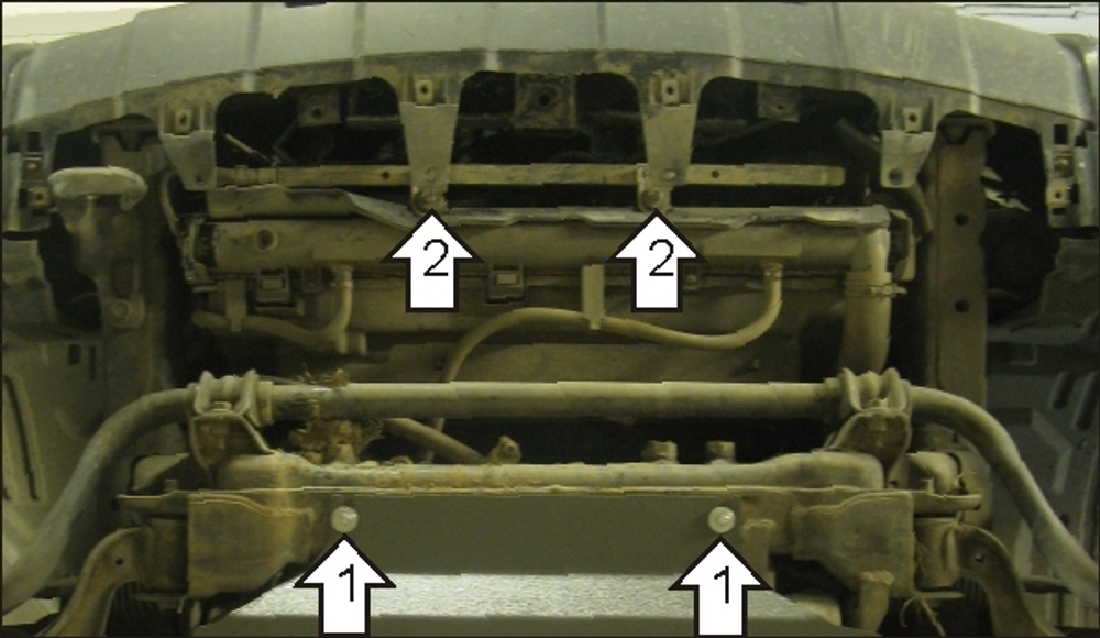 Усиленная защита Motodor радиатора. 2 мм, сталь. для Nissan Navara 2004-2010,Nissan Pathfinder 2005-2010 арт.01438