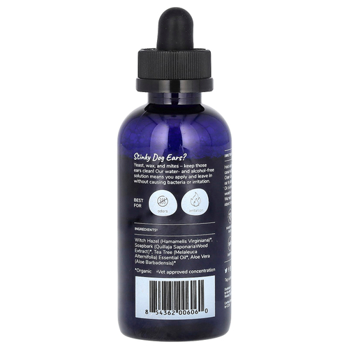 Kin+Kind, Clean Ears, несмываемое средство для ушей, для собак, 118 мл (4 жидк. унции)