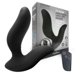 Черный вибромассажер простаты с пультом ДУ 3,5’’ Remote Control Curve P-spot Massager - 12 см.
