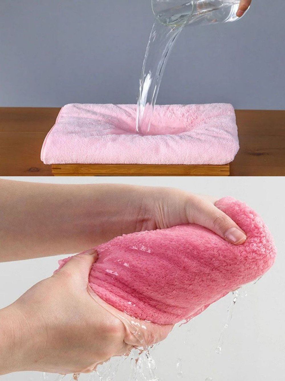 Набор полотенец 2 шт микрофибра:70*140 см+35*75 см Синие (Т50-202)