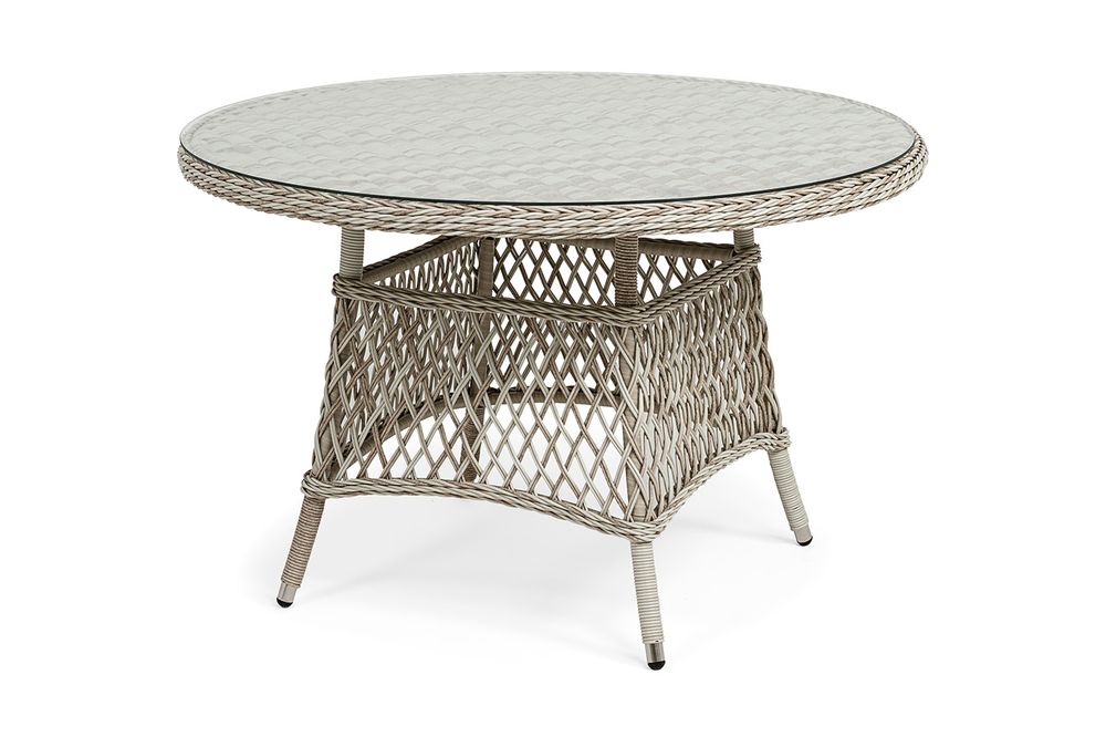 "Эспрессо" плетеный круглый стол, диаметр 118 см, цвет бежевый