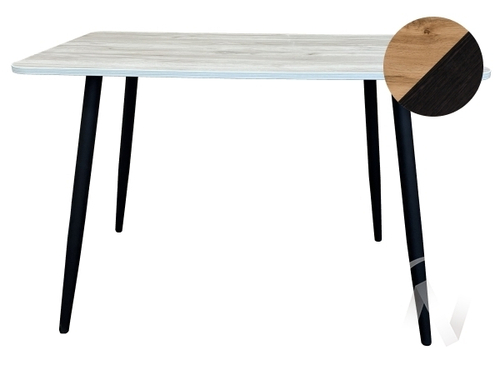 Стол Лайт прямоугольный (опоры черный/пластик дуб вотан; кромка венге)