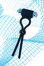 Черное эрекционное лассо Ect с виброэлементом (Цвет: черный)