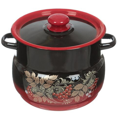 Кастрюля сталь, эмал, 5.5 л, с крыш, Сиб товары, С1917.38, индукц