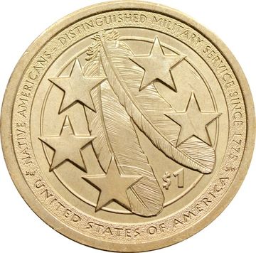 1 доллар (dollar) 2021 P США «Коренные Американцы - Индейцы в армии США»