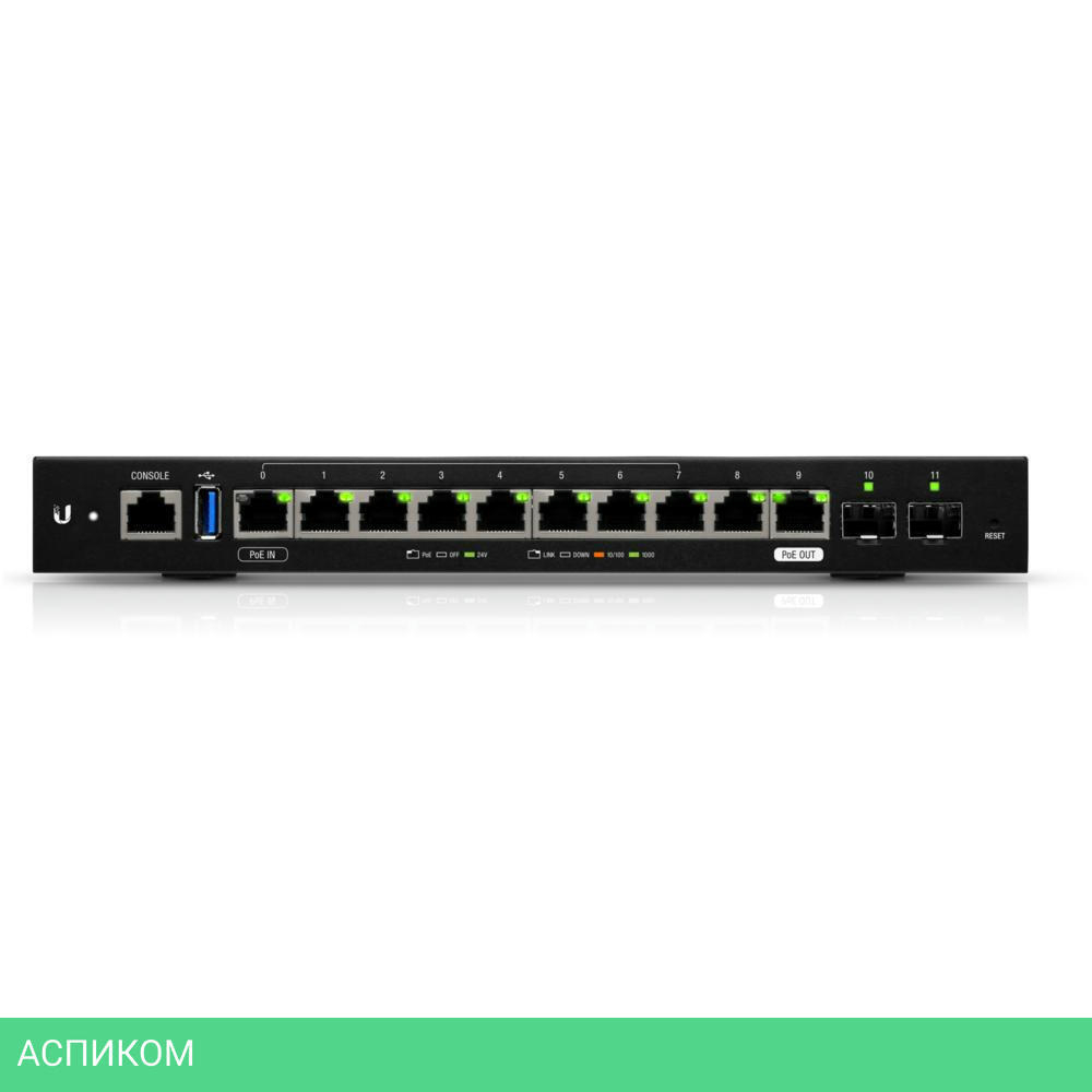 Маршрутизатор Ubiquiti 10P 1000M 2SFP (ER-12)