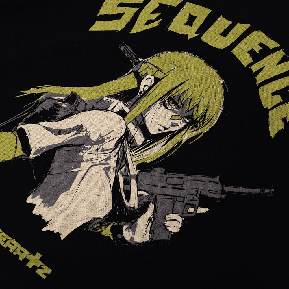 Лонгслив Heartz Sequence Black/sage Color-block Kimono черный