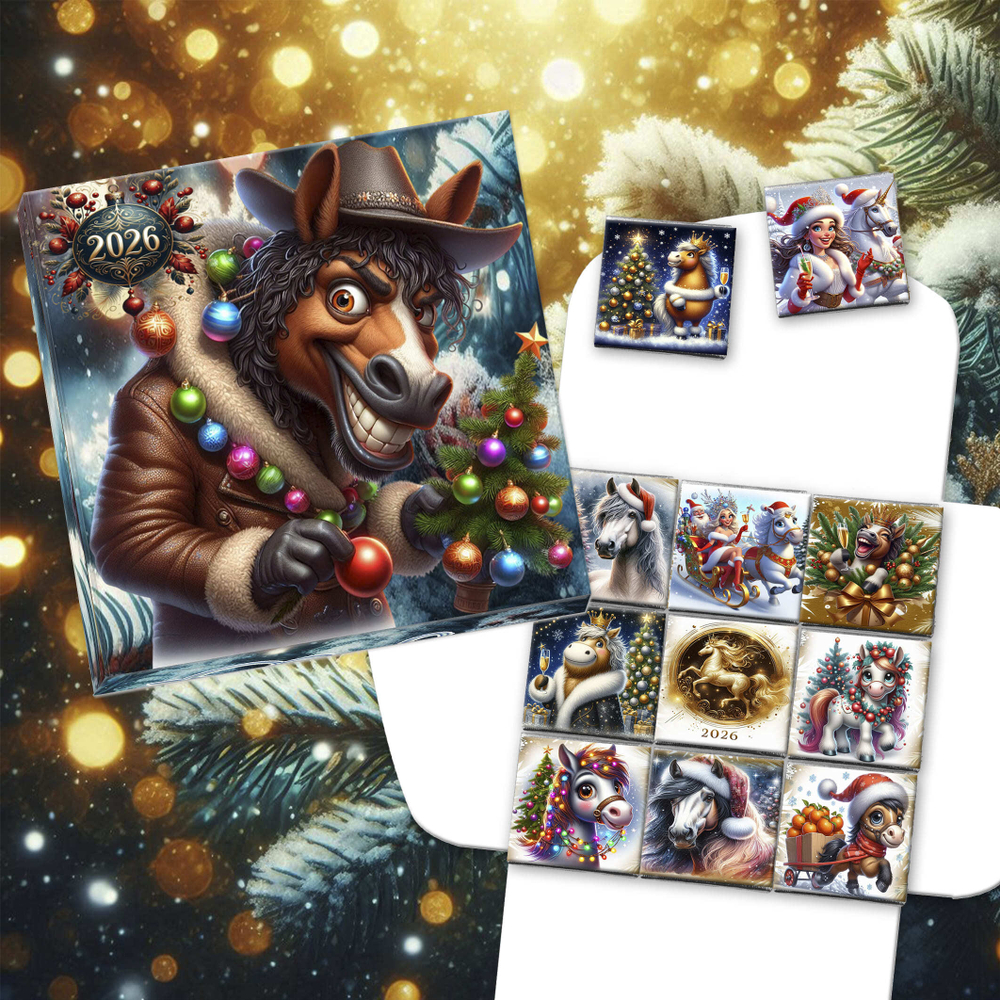 Шокобокс С новым годом, мини-шоколад, 9шт