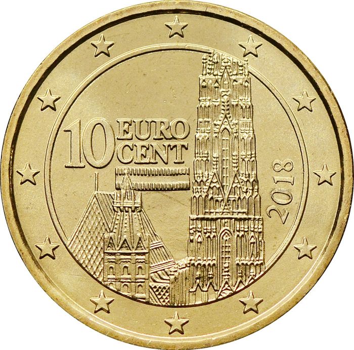 10 евроцентов 2018 Австрия (10 euro cent)