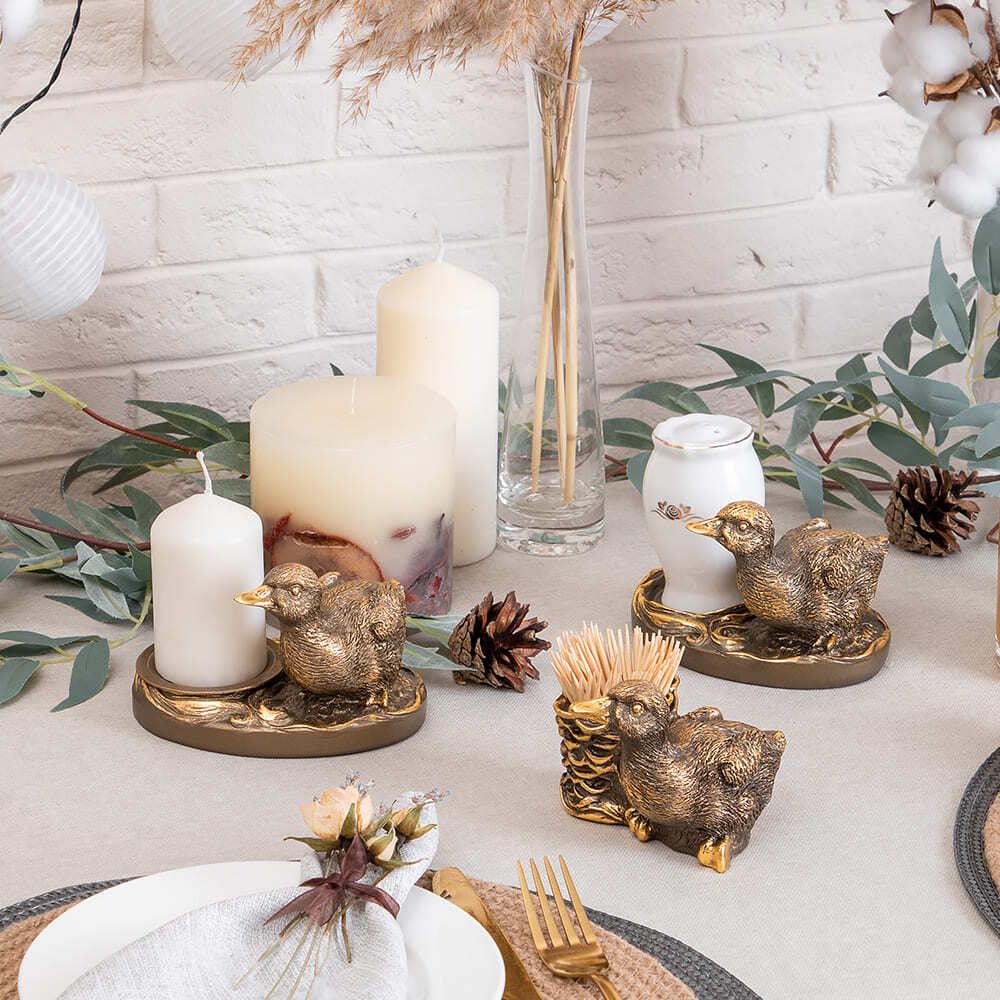 Держатель для зубочисток Уточка Ханни Бронза