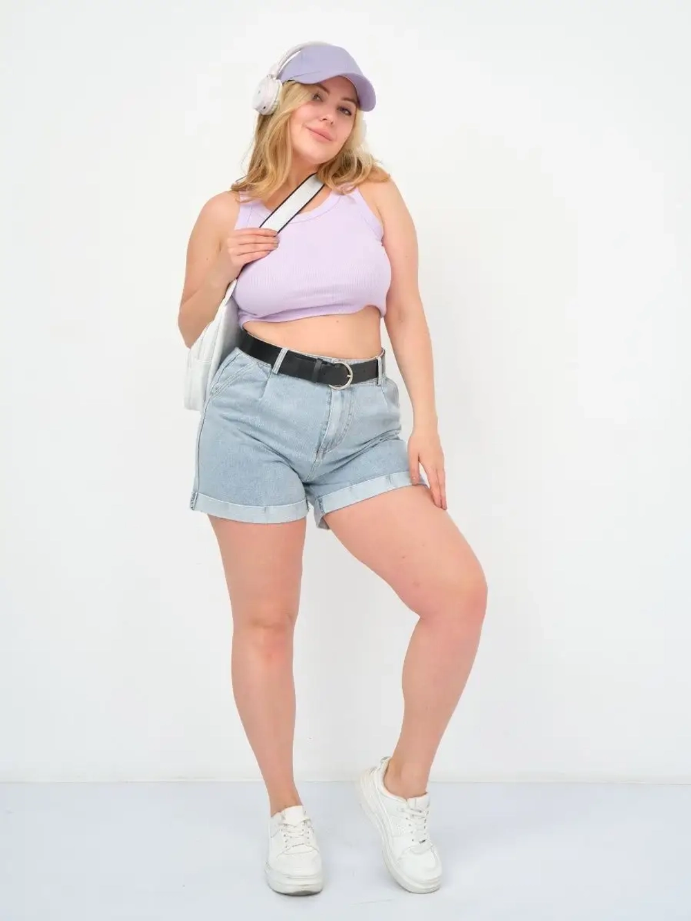 Шорты джинсовые летние с высокой посадкой