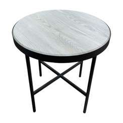 Стол журнальный МеталлАрт М011 бежевый дуб/черный малый