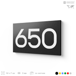 Номер на дверь 650, табличка на дверь для офиса, квартиры, кабинета, аудитории, склада, черная 120х70 мм, Айдентика Технолоджи