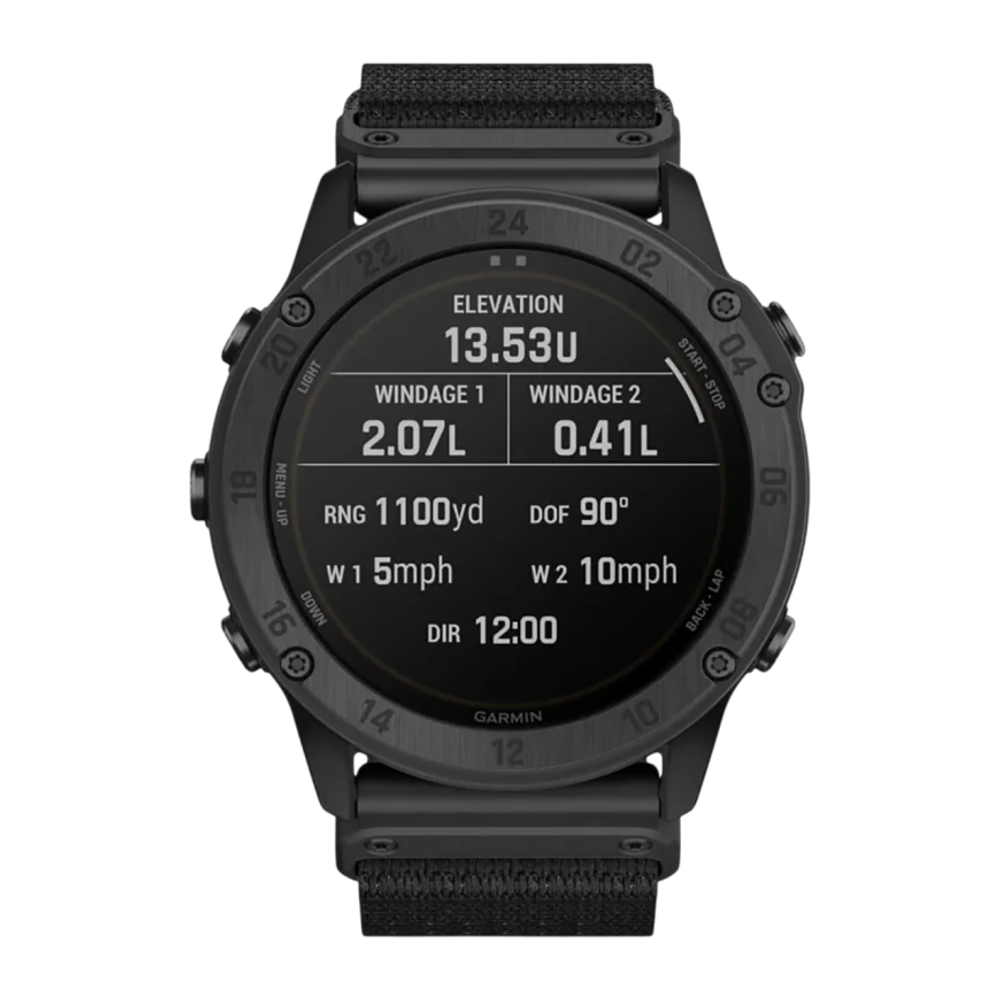 Спортивные часы Garmin tactix Delta Solar Edition Ballistics, чёрный нейлоновый ремешок, чёрный силиконовый ремешок Безель из стали с DLC-покрытием, дисплей Solar со стеклом Power Sapphire. Нейлоновый ремешок и силиконовый ремешок с классическими застёжка