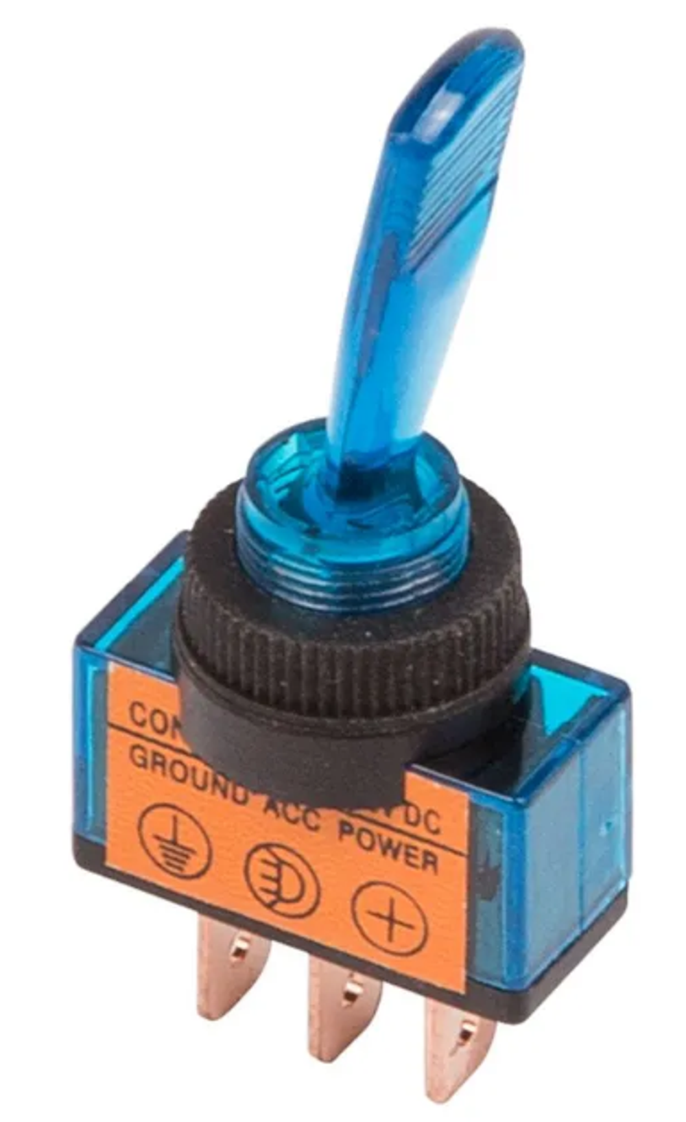 Клавиша-тумблер 12V 20А (3c) ON-OFF однополюсный,синяя подсв REXANT 364371