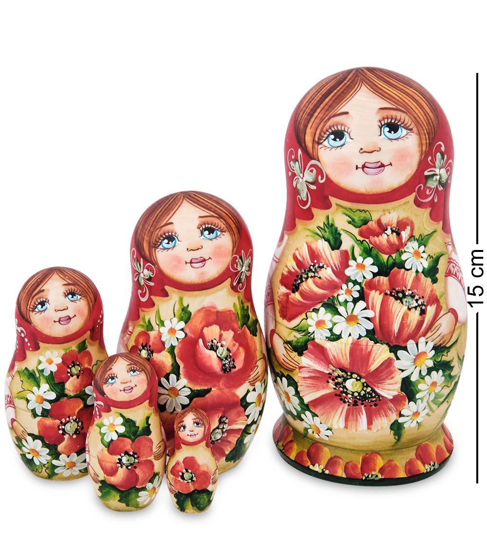 Народные промыслы МР-16/35-B Матрешка 5м «Мария с цветами» бол.