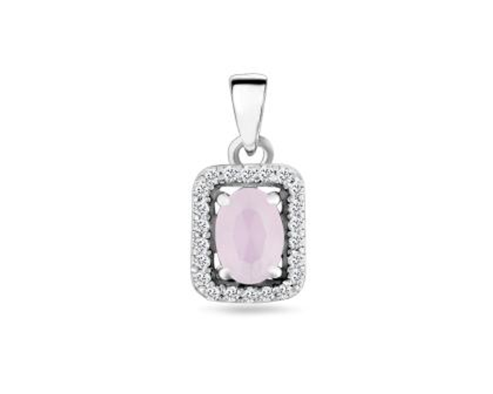 Подвеска из серебра с розовым кварцем