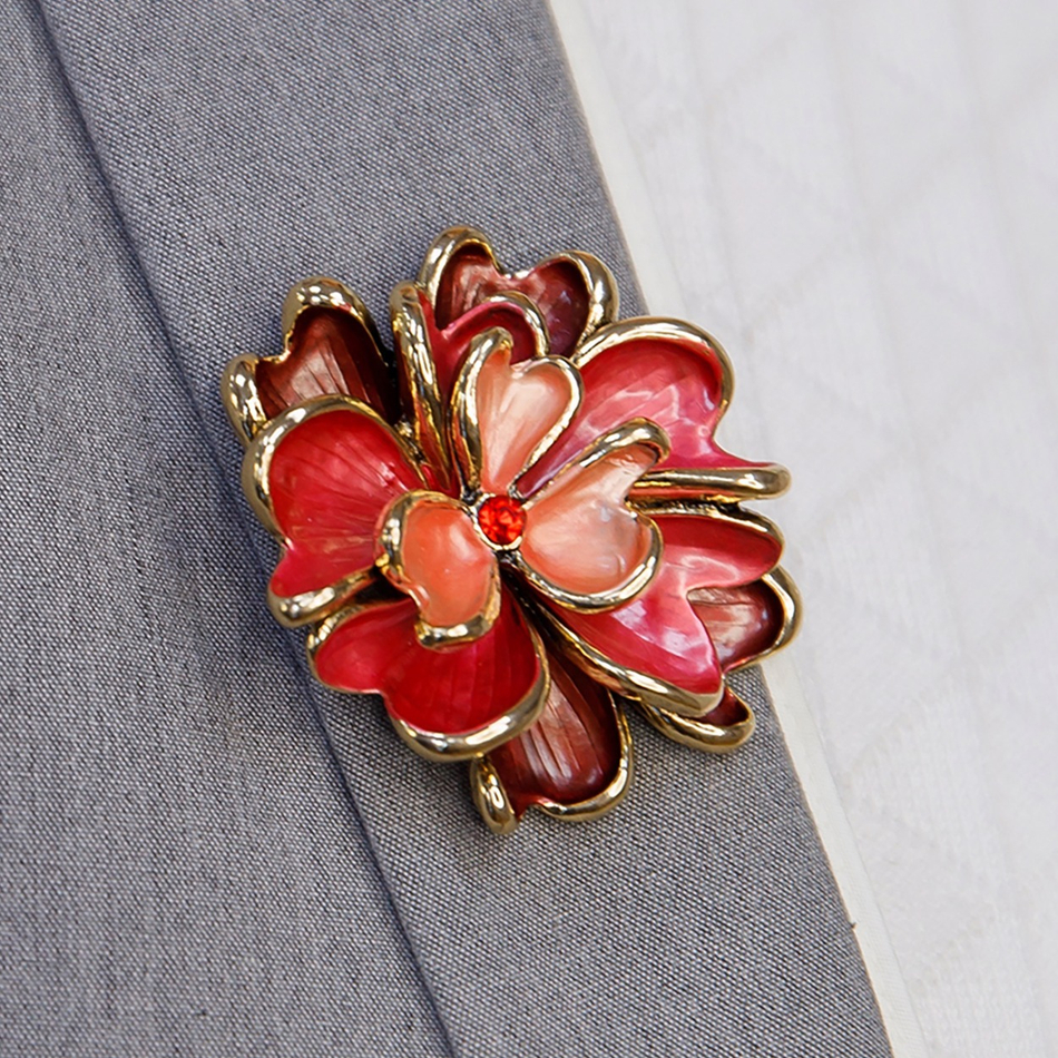 Брошь Shadore Цветок XZ1153.9 R/G