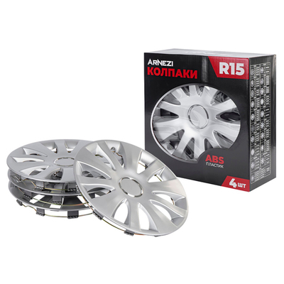 Колпаки R15 Capella 4шт (серебристые) ABS-пластик ARNEZI A0702052