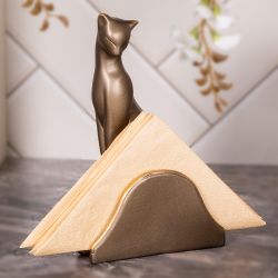 Салфетница Кошка Грация Бронза