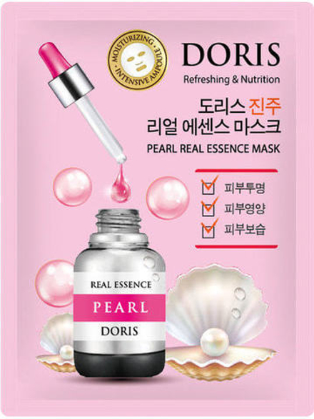 [DORIS]  Тканевая маска для лица ЖЕМЧУГ PEARL Real Essence Mask, 1 шт*25 мл