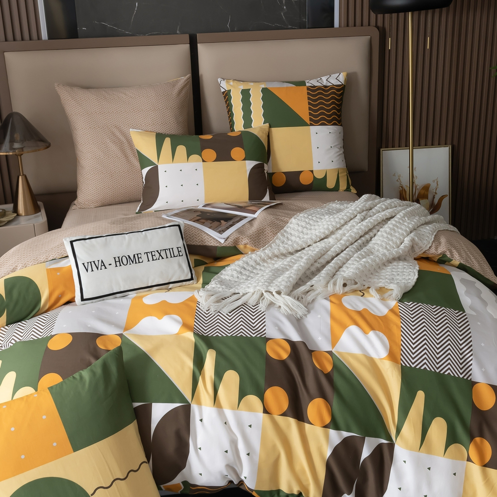 КПБ Делюкс Сатин 100% хлопок на резинке LR601, 2 спальный, наволочки 70-70 2 шт, простынь 160*200*25