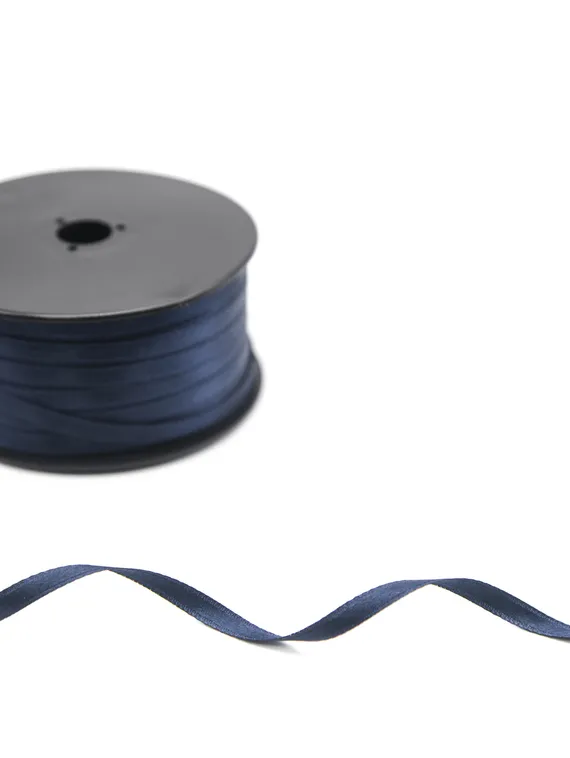 Лента атласная, 6 мм, темно-синий 061