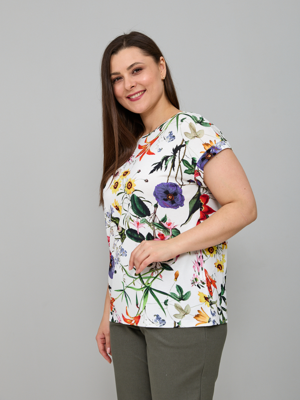 Футболка Фв-104/молоко-полевыецветы