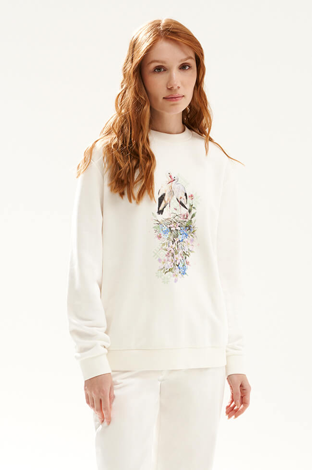 23627 Свитшот женский (молочный)