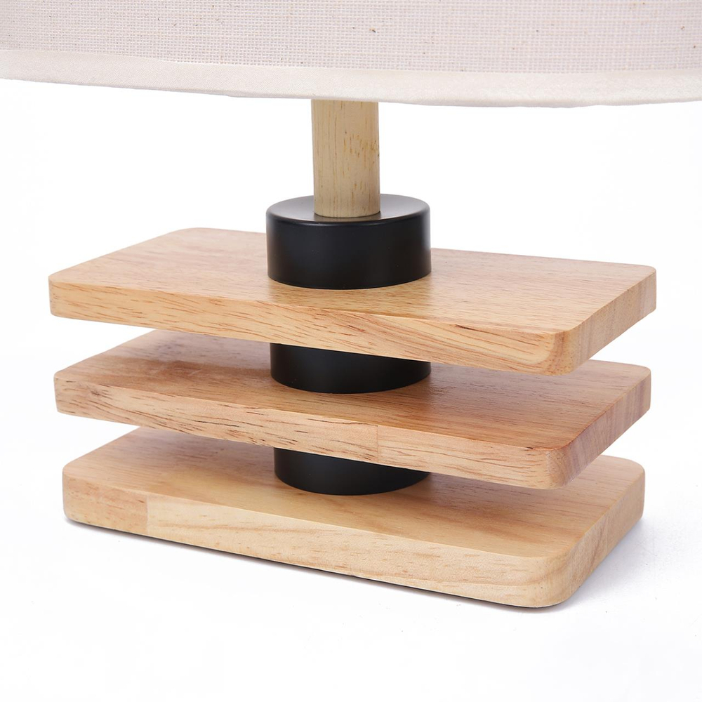 8205/1T COUNTY LN26 512 светлое дерево/бежевый, дерево/текстиль Настольная лампа E27 1*60W 220V MADERANA