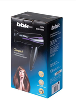 Фен электрический BBK BHD1608I Compact черный/фиолетовый