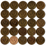 Набор 2 копейки СССР (25 монет) 1961, 63, 68-74, 76, 78-91(м/л) гг.