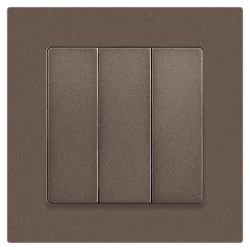 Выключатель Intro Accent 6-106-08 тройной, 10А-250В, IP20, СУ, AL/CU, бронза | Intro