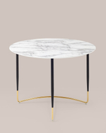 Стол обеденный Даймакс 110*110 белый мрамор