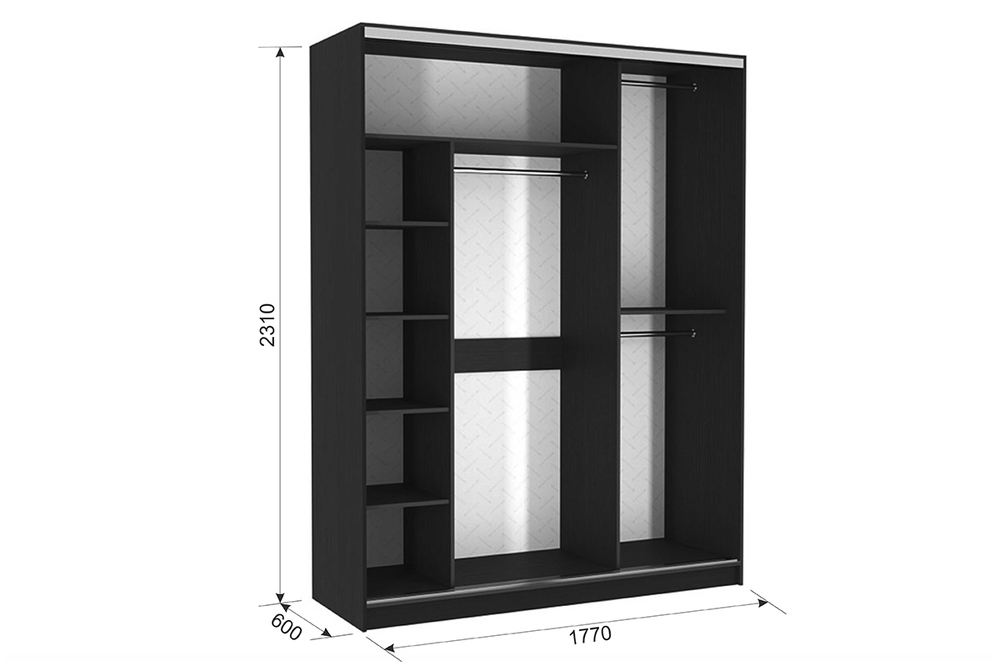 Шкаф-купе Бассо 2-600 с зеркалом