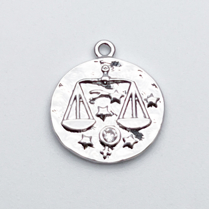 Подвеска Знак Зодиака Весы, цвет серебро, фианит, размер 16*14 мм, цена за 1 шт