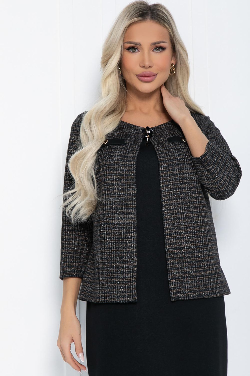 Платье Грэйс НЬЮ (черно-бежевое) П12375-18 LT Collection