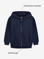 Толстовка с капюшоном на молнии для девочки Next 161-901, Темно-синий