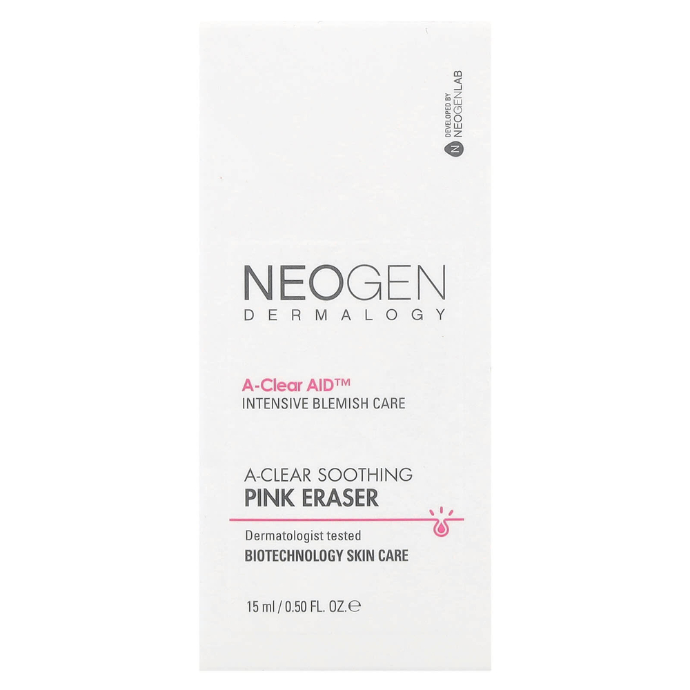 Neogen, A-Clear, успокаивающий розовый ластик, 15 мл (0,50 жидк. унции)