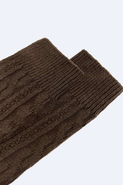ZARA НОСКИ С УЗОРОМ «КОСЫ», ШОКОЛАДНЫЙ