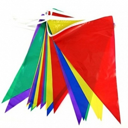 Гирлянда Флажки, ПЭ, 20*30 см*80 шт, 20 м, Ассорти