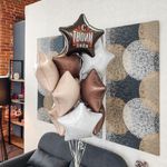 Шар (19''/48 см) Звезда, Какао, Сатин, 1 шт.