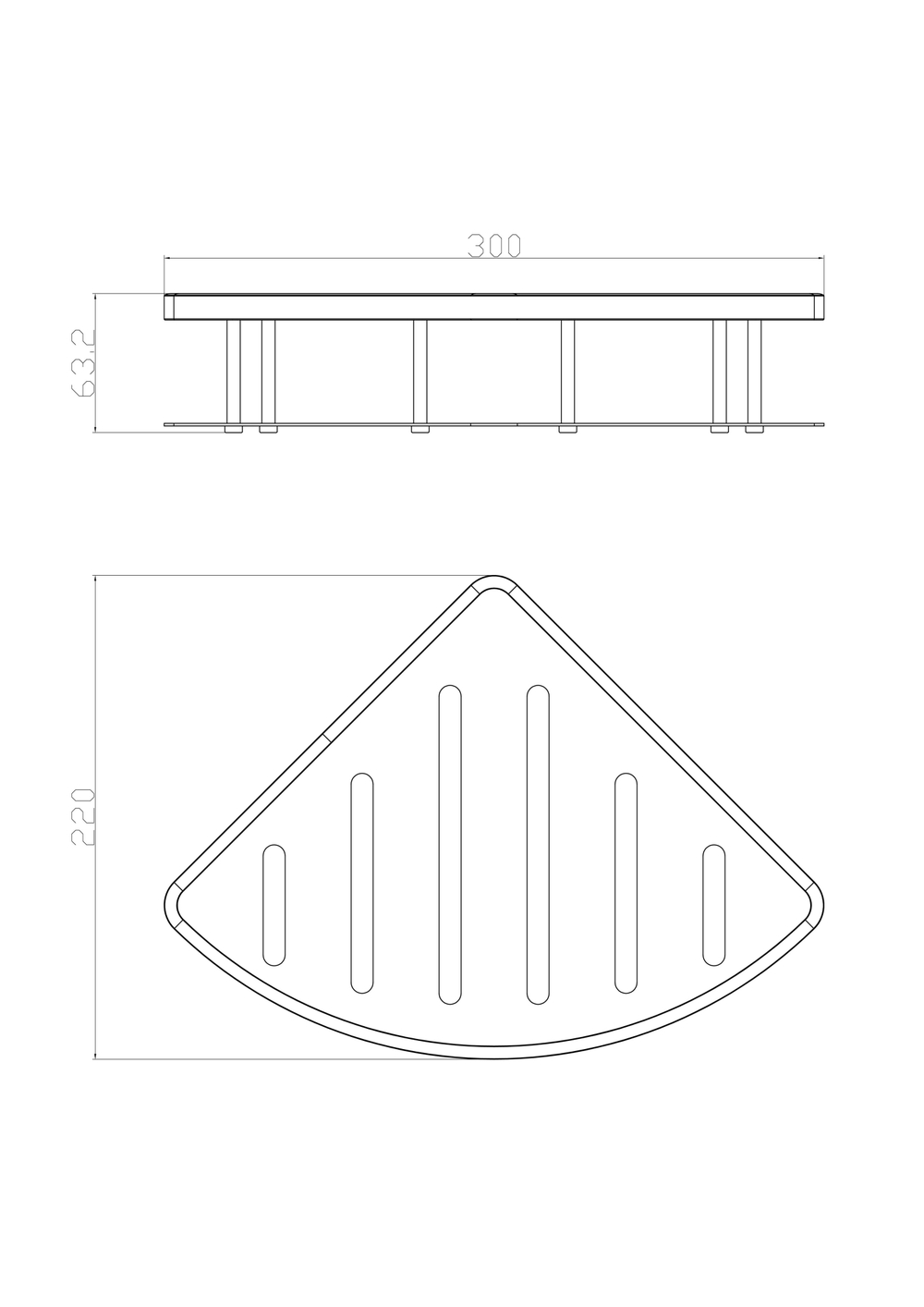 Полка для ванной угловая WONZON & WOGHAND, Хром (WW-4132)