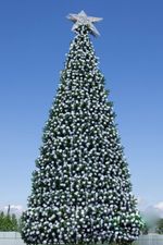 Уличная елка каркасная "Уральская сосна" (бело-зеленая леска) 30 м
